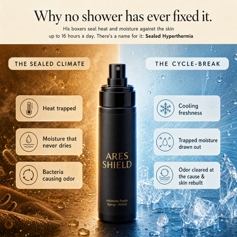 ARES Shield - Spray protecteur intime antibactérien pour hommes