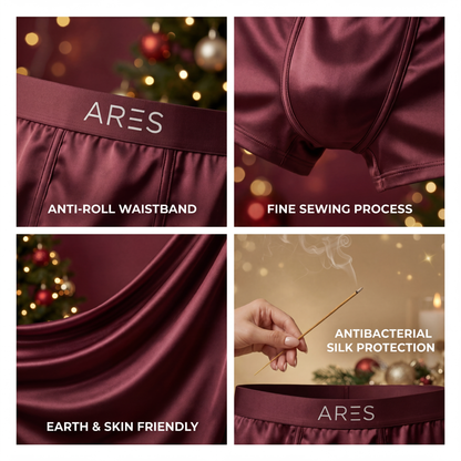 Boxers en soie haut de gamme | Confort toute la journée Bordeaux (NOUVEAU)