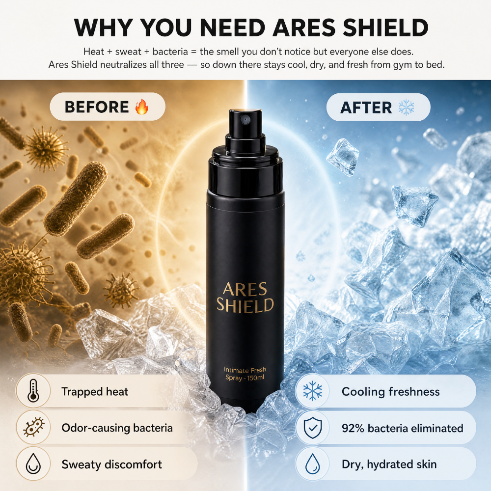 ARES Shield - Spray protecteur intime antibactérien pour hommes