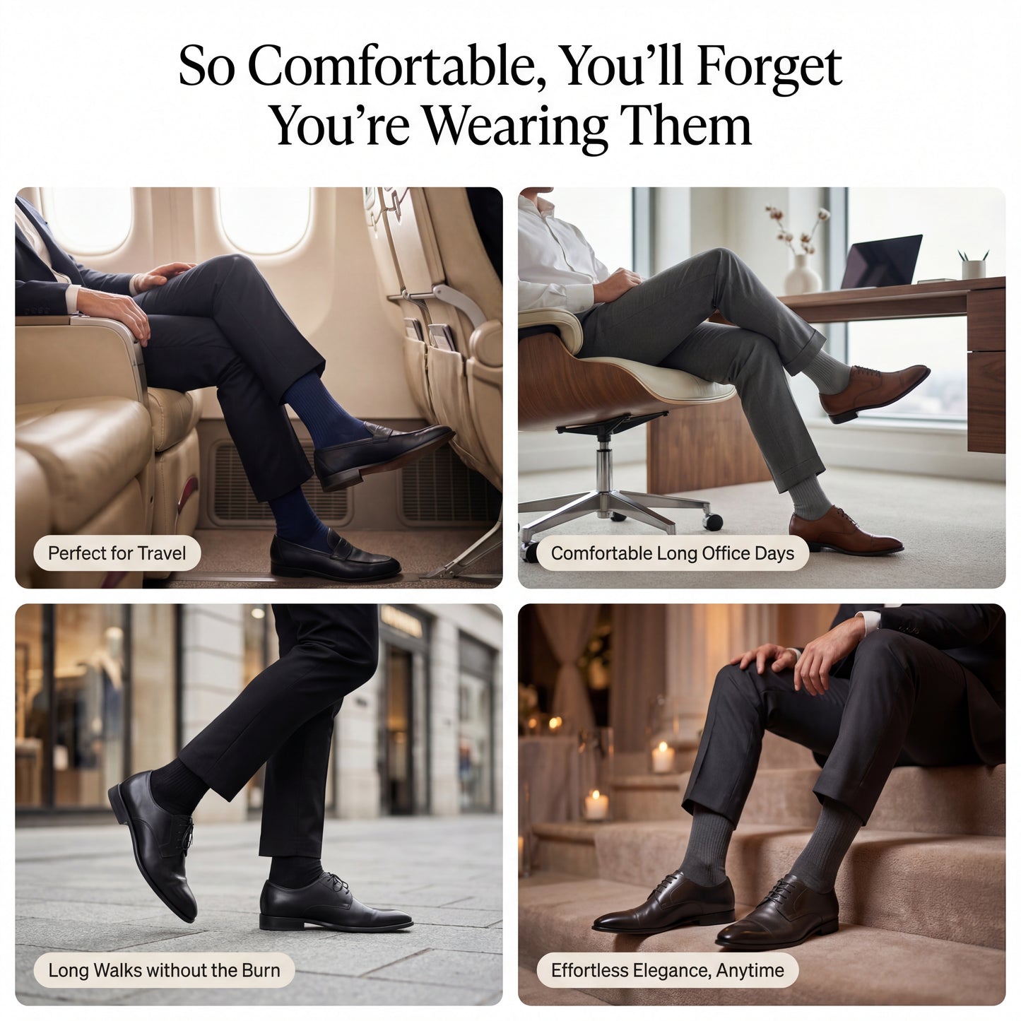 Chaussettes en soie de qualité supérieure | Confort toute la journée (NOUVEAU)